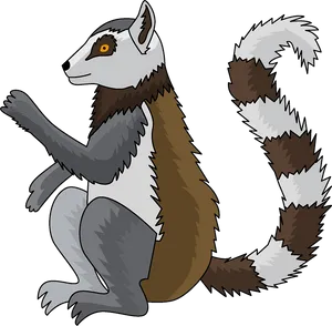 Cartoon Striped Squirrel Illustration PNG