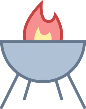 Cartoon Style Barbecue Grill Icon PNG