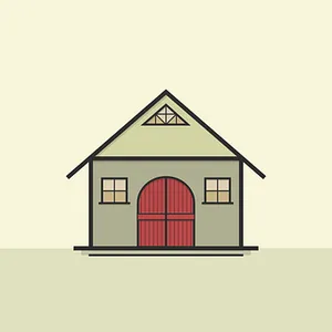 Cartoon Style Barn House