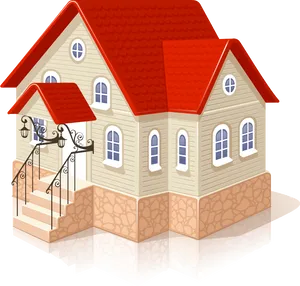 Cartoon Style Classic House PNG image