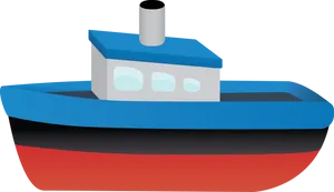 Cartoon Style Colorful Tugboat