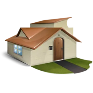 Cartoon Style Cozy House Icon PNG image