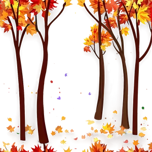Cartoon Style Fall Trees PNG 96 PNG