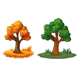 Cartoon Style Fall Trees PNG Lbo83 PNG