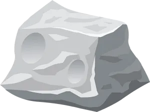 Cartoon Style Gray Rock PNG image