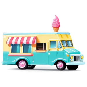 Cartoon Style Ice Cream Truck Png 96 PNG image