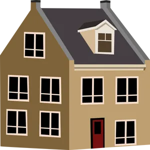 Cartoon Style Tan House PNG
