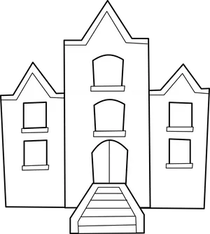 Cartoon Style Townhouse Drawing