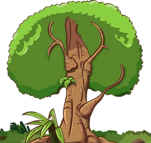Cartoon Style Verdant Tree