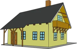 Cartoon Style Yellow House PNG image