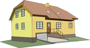 Cartoon Style Yellow House PNG image