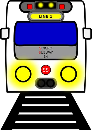 Cartoon Subway Train Front View PNG image