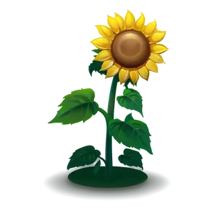Cartoon Sunflower Character PNG Lgk29