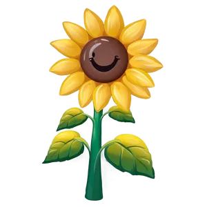Cartoon Sunflower Character PNG Lqg75