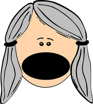 Cartoon Surprised Face Graphic PNG image