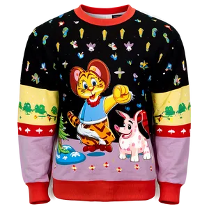 Cartoon Sweater Print PNG 24 PNG