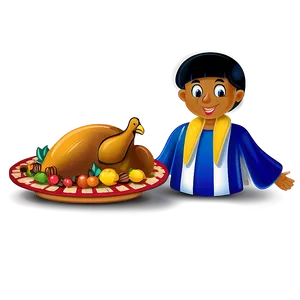 Cartoon Thanksgiving Border PNG 06202024