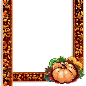 Cartoon Thanksgiving Border PNG 06202024