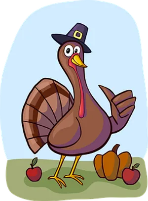 Cartoon Thanksgiving Turkeywith Hat