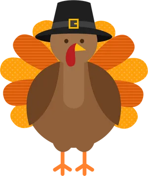 Cartoon Thanksgiving Turkeywith Hat PNG image