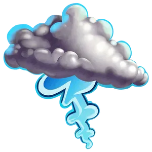 Cartoon Thunder Cloud PNG 05252024