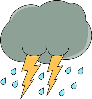 Cartoon Thunderstorm Cloud PNG image