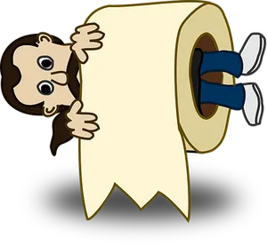 Cartoon Toilet Paper Hugger PNG image