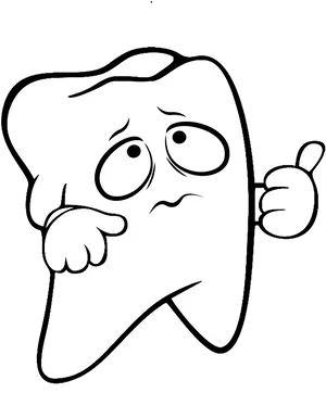 Cartoon Tooth Thumbs Up PNG image