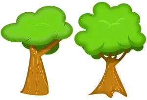 Cartoon Treeson Black Background