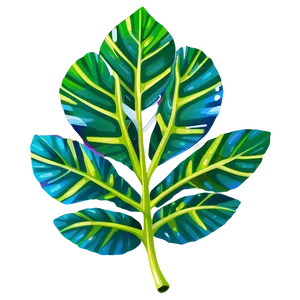 Cartoon Tropical Leaf PNG 06122024