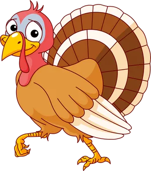 Cartoon Turkey Character Walking PNG image