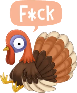 Cartoon Turkey Expletive Bubble