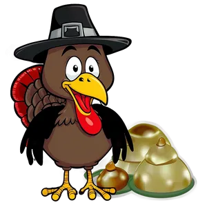 Cartoon Turkey With Pilgrim Hat Png 97 PNG image