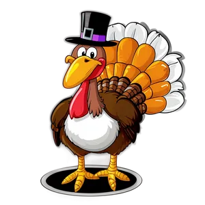 Cartoon Turkey With Pumpkins Png 79 PNG image