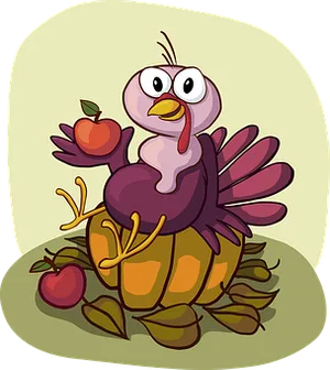 Cartoon Turkeywith Apples