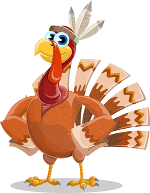 Cartoon Turkeywith Headband