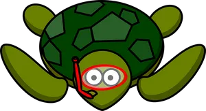Cartoon Turtle Diving Illustration PNG image