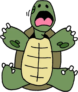Cartoon Turtle Shocked Expression PNG image