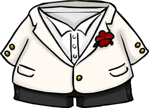 Cartoon Tuxedo Shirt Clipart PNG image