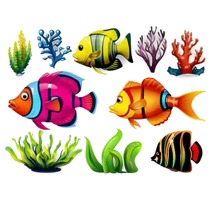 Cartoon Underwater World PNG 05062024