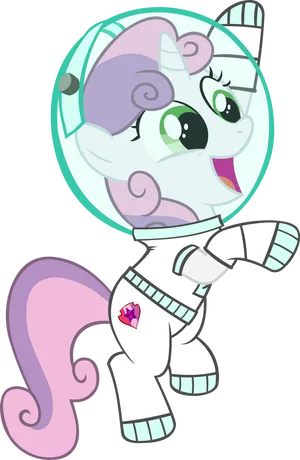 Cartoon Unicorn Astronaut Space Suit PNG