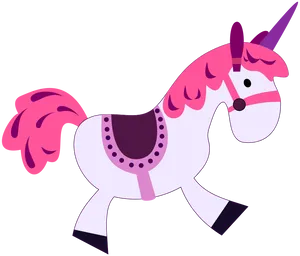 Cartoon Unicorn Illustration PNG