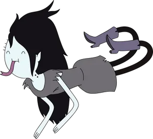 Cartoon Vampire Character Floating PNG