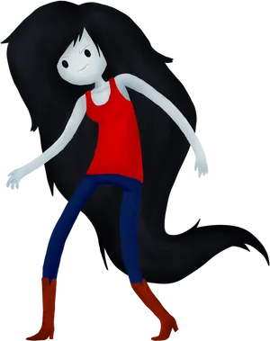 Cartoon Vampire Girl Floating PNG image