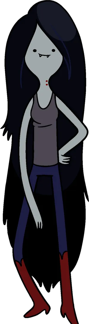 Cartoon Vampire Girl Standing PNG