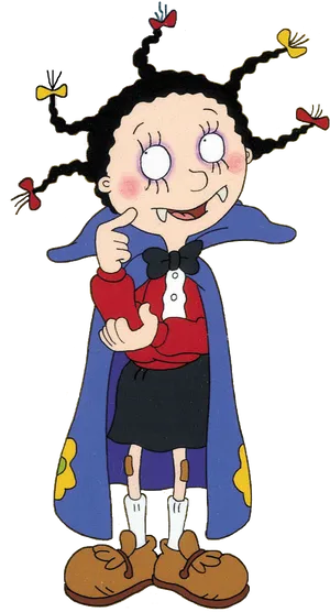 Cartoon Vampire Girl Thumbs Up PNG