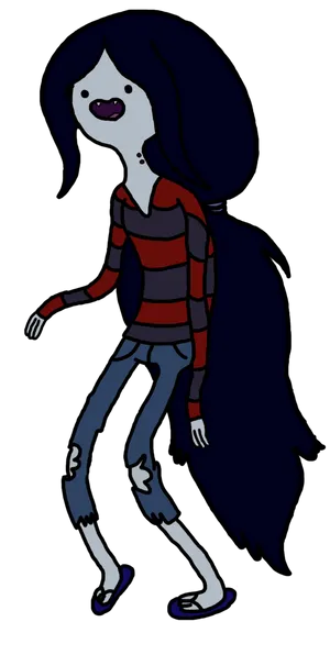 Cartoon Vampire Girl Walking PNG