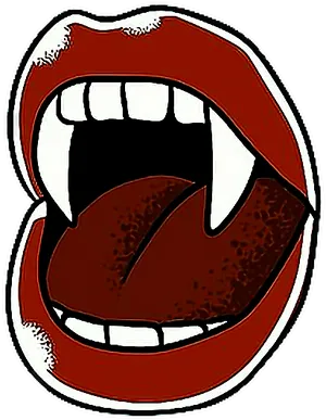 Cartoon Vampire Mouth Open PNG image