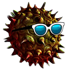 Cartoon Virus In Sunglasses PNG Nkb36
