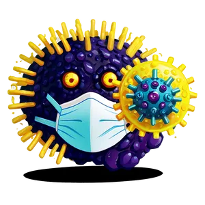 Cartoon Virus With Mask PNG Twi65 PNG